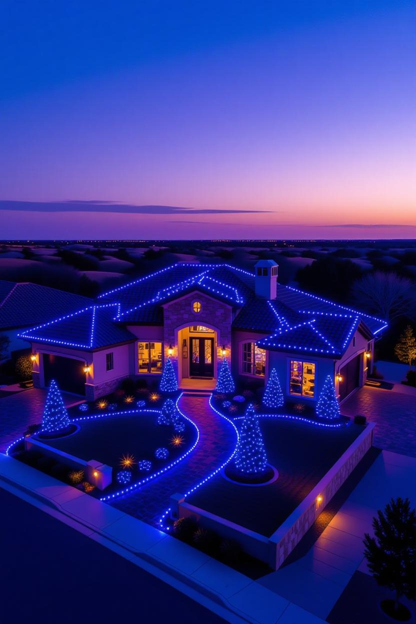 Professional Christmas Light Installation in The Woodlands TX - Festive home display
